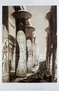 „Hypostyl Hall, Teby, Karnak”, Egipt, 1841 r. autorstwa Himely
