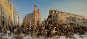 Jarmark na Rynku Głównym w Krakowie autorstwa Hipolit Lipinski
