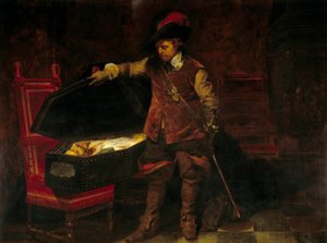 Cromwell przed trumną Karola I Stuarta (1649). Oliver Cromwell (1599-1658) narzucił proces króla Anglii, który został skazany i skazany 9 lutego