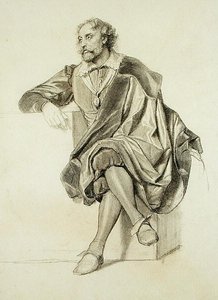 Studium do Portretu Petera Paula Rubensa (1577-1640) (ołówek i węgiel na papierze)