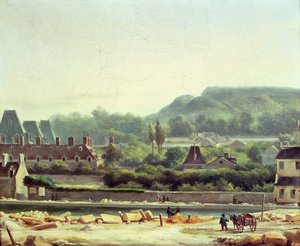 Hopital Saint-Louis i Buttes-Chaumont w 1830 r autorstwa Hippolyte Adam