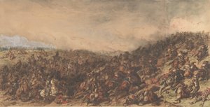 Scena bitwy pod Waterloo, 1815-66.