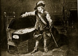 Cromwell ogląda ciało Karola I, ilustracja z "Hutchinson