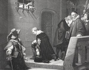 Lord Strafford w drodze na egzekucję, grawerowany przez AH Payne autorstwa Hippolyte Delaroche