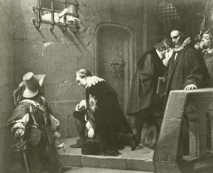 Śmierć Strafforda (grawiura) autorstwa Hippolyte Delaroche