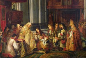 Wejście Ludwika XIV (1638-1715) do katedry Saint-Omer, detal autorstwa Hippolyte Joseph Cuvelier