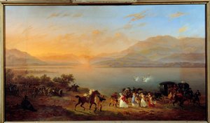 Atak samochodu Josephine de Beauharnais, pani Bonaparte, nad brzegiem jeziora Garda, austriackimi łodziami, 30 lipca