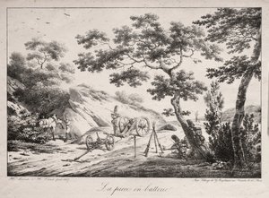 Kanon gotowy do strzału, 1817. autorstwa Hippolyte Lecomte