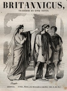 Agrypina. Stop Neron, mam ci do powiedzenia dwa słowa - tragedia Britannicus w pięciu aktach - grawerowanie w „Dziełach Jeana Racine