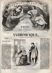 Tragedia Andromańska w pięciu aktach - grawerowanie w „Oeuvres de Jean Racine” z ilustracjami Pauqueta i uwagą Emile de La Bedolliere - 1851 autorstwa Hippolyte Louis Pauquet