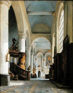 Wnętrze kościoła św. Denisa, Saint-Omer, 1835 r.