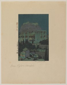 Światło księżyca na Akropolu, era Showa autorstwa Hiroshi Yoshida