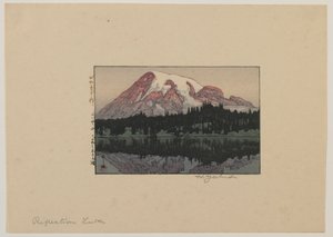 Jezioro odbicia na górze Rainier, epoka Showa autorstwa Hiroshi Yoshida