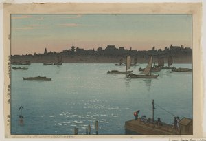 Sumida River - Popołudnie, z serii Dwanaście scen Tokio, epoka Taisho autorstwa Hiroshi Yoshida