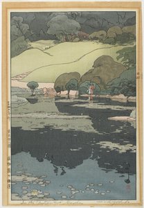 Lilie wodne w ogrodzie botanicznym autorstwa Hiroshi Yoshida
