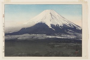 Yoshida Village (Yoshida mura) (kolorowy drzeworyt) autorstwa Hiroshi Yoshida