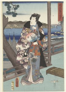 De Egante Książę Genji Tesuma Furyu Genji Suma autorstwa Hiroshige (I) , Utagawa