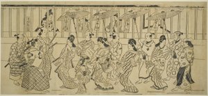 Para de korutesan s, ok. 1690 (Proszę wydrukować; Sumizurie, Kakemono Yokoe) autorstwa Hishikawa Moronobu