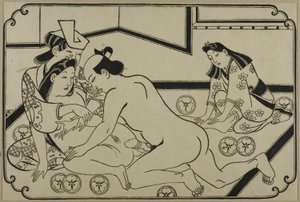 Arkusz z albumu shunga autorstwa Hishikawa Moronobu
