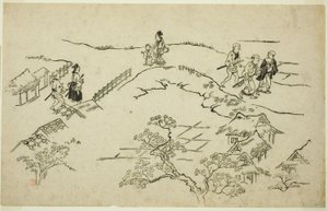 Emon Hill, z serii „Wygląd Yoshiwary (Yoshiwara no tei)” autorstwa Hishikawa Moronobu