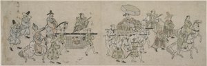 Parada ambasady Korei autorstwa Hishikawa Moronobu