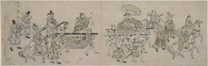 Parada ambasady Korei autorstwa Hishikawa Moronobu