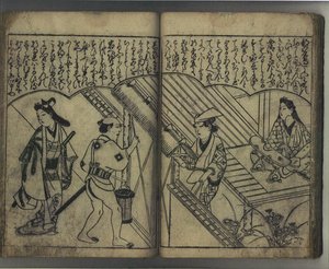 Przyjemność z pięknościami Japonii (Wakoku bijin asobi) autorstwa Hishikawa Moronobu