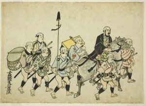 Procesja Daimyo autorstwa Hishikawa Moronobu