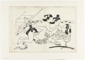 Pokaz erotyczny autorstwa Hishikawa Moroshige (attributed to)