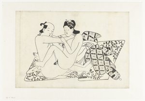Pokaz erotyczny autorstwa Hishikawa Moroshige (attributed to)
