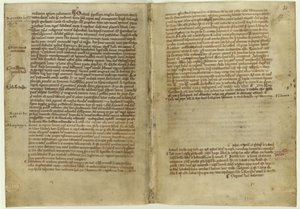 Werset o Magna Carta w Kronice opactwa Melrose, lata 70. XX wieku