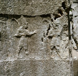 Płaskorzeźba z dwoma postaciami. Około 1250-1220 pne. autorstwa Hittite