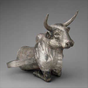 Naczynie kończące się w przedniej części byka, ok. 1300 pne (srebro) autorstwa Hittite