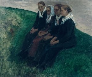 Czterech przyjaciół autorstwa Hjalmer Eilif Emanuel Peterssen
