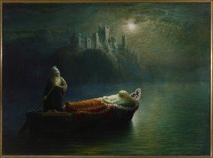 Śmierć Elaine, 1877 autorstwa Homer Watson