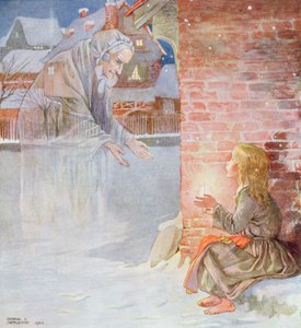 Babciu, Och zabierz mnie ze sobą, z „Dziewczynki z zapałkami” w wydaniu „Bajki” Hansa Christiana Andersena (1805-75) 1920 (akwarela na papierze)