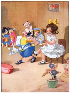Prawie się boję, że wystawił język, ilustracja z „Josephine Keeps House”, wydanej przez Blackie & Co. autorstwa Honor Charlotte Appleton