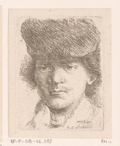 Portret Rembrandta w wysokim kapeluszu autorstwa Honoré Coussin