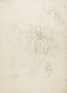 Grupa mężczyzn i inne szkice, 1857 autorstwa Honoré Daumier