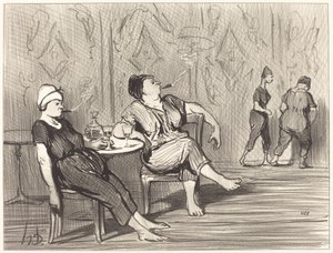 Przy barze autorstwa Honoré Daumier