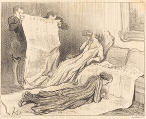 Abonenci odbierający swoją gazetę... autorstwa Honoré Daumier