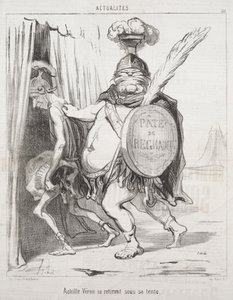 Fakty: Achilles wycofuje się do swojego namiotu autorstwa Honoré Daumier