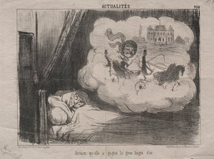 Fakty nr 238: Śniąc, że wygrała wiele sztabek złota, 1851. autorstwa Honoré Daumier