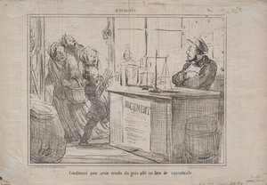 Fakty nr 252: Skazany za sprzedanie stosu piasku zamiast wilgotnego brązowego cukru, 1855. autorstwa Honoré Daumier