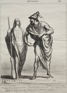 Fakty, plansza 181: Za co mnie bierzesz! Weź mnie za ramię autorstwa Honoré Daumier