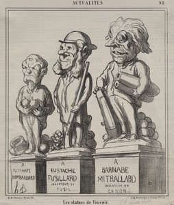 Tablica aktualności 98: Posągi przyszłości, 1868. autorstwa Honoré Daumier