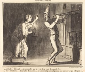 Adelaide...Adelaide...wydaje mi się, że już widzę nadchodzącą kometę!!... autorstwa Honoré Daumier
