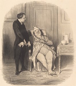 Ach! doktorze... myślę... że mam klatkę piersiową! autorstwa Honoré Daumier
