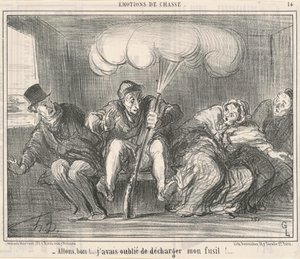 Chodź dobrze! Zapomniałem rozładować broń! autorstwa Honoré Daumier