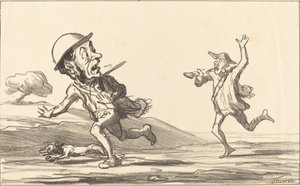 Chodź!... wydaje się... zarezerwowane polowanie autorstwa Honoré Daumier